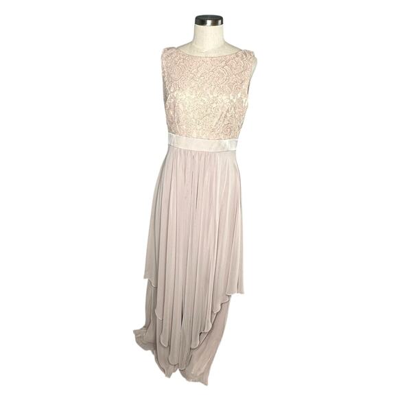 ELIZA J Taupe Evening Gown Dusty Purple Mother Of The Bride Women's Size 12 - Picture 1 of 9